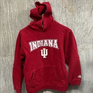 Adidas Indiana University Red Boys Hoodie With Pouch Pocket M 10/12